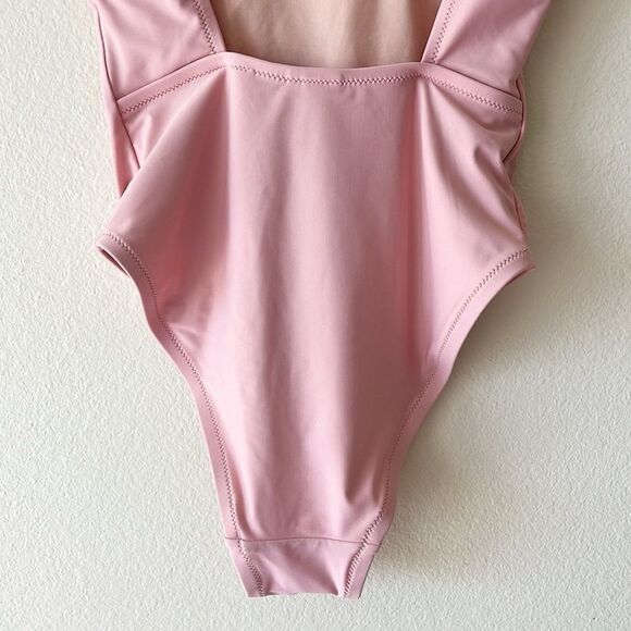 NWT Madewell Square Neck One Piece Pink Swimsuit - Picture 7 of 13
